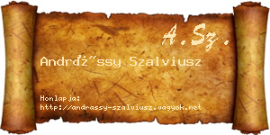 Andrássy Szalviusz névjegykártya